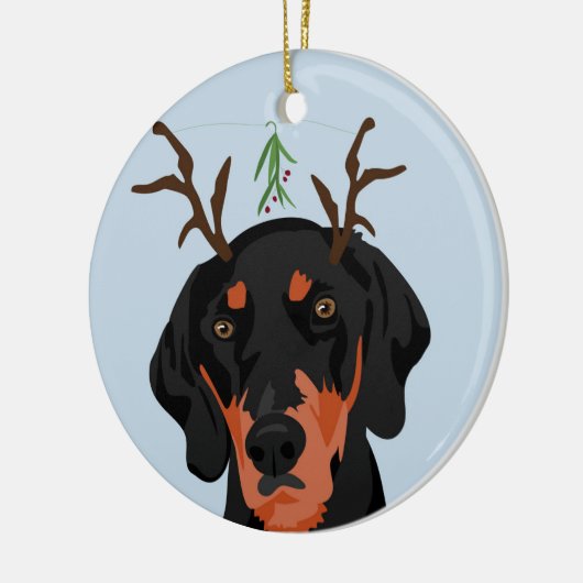 Mistletoe Coonhound Ornament (Links)
