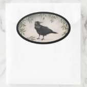 Mistletoe Crow Ovale Sticker (Tas)