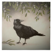 Mistletoe Crow Tegeltje (Voorkant)