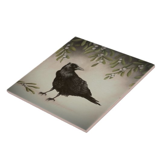 Mistletoe Crow Tegeltje (Zijkant)