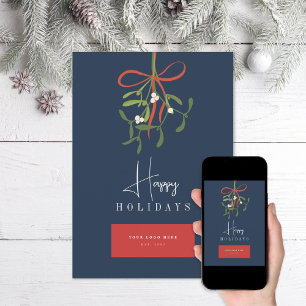 Mistletoe Custom Business Logo Feestdagenkaart