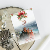 Mistletoe Custom Foto & Naam Christmas Kaart
