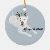 Mistletoe Dog Keramisch Ornament (Voorkant)