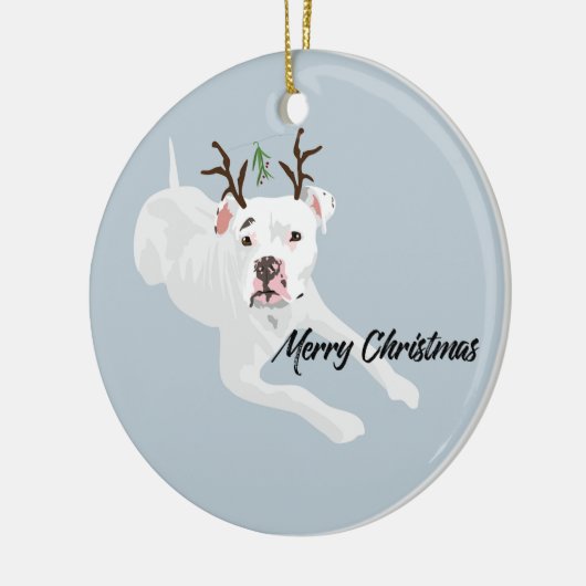 Mistletoe Dog Keramisch Ornament (Links)