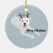 Mistletoe Dog Keramisch Ornament (Achterkant)