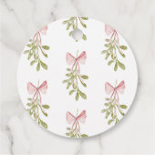 Mistletoe Dusty Rose Bow Bridal Shower Bedankjes Labels (Achterkant)