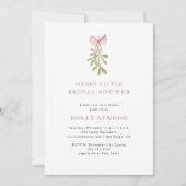 Mistletoe Dusty Rose Bow Bridal Shower Kaart (Voorkant)