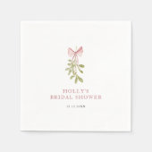 Mistletoe Dusty Rose Bow Bridal Shower Servet (Voorkant)