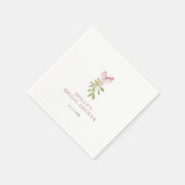 Mistletoe Dusty Rose Bow Bridal Shower Servet (Hoek)