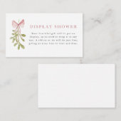 Mistletoe Dusty Rose Bow Display Shower Informatiekaartje (Voorkant / Achterkant)