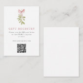 Mistletoe Dusty Rose Bow QR Code Informatiekaartje (Voorkant / Achterkant)