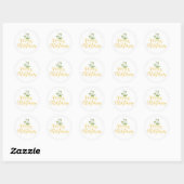 Mistletoe Elegant Goud Schrift Vrolijk Kerstfeest Ronde Sticker (Vel)