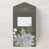 Mistletoe Elegant kerstKaart All In One Uitnodiging (Buitenkant)