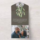 Mistletoe Elegant kerstKaart All In One Uitnodiging (Binnen)