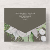 Mistletoe Elegant kerstKaart All In One Uitnodiging (Achterkant)