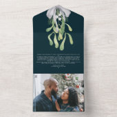 Mistletoe Elegant kerstKaart All In One Uitnodiging (Binnen)