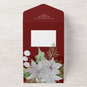 Mistletoe Elegant kerstKaart All In One Uitnodiging (Buitenkant)