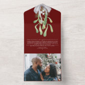 Mistletoe Elegant kerstKaart All In One Uitnodiging (Binnen)