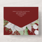 Mistletoe Elegant kerstKaart All In One Uitnodiging (Achterkant)