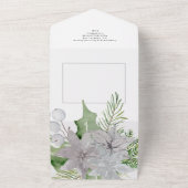 Mistletoe Elegant kerstKaart All In One Uitnodiging (Buitenkant)