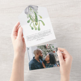 Mistletoe Elegant kerstKaart All In One Uitnodiging