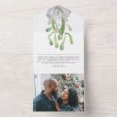 Mistletoe Elegant kerstKaart All In One Uitnodiging (Binnen)