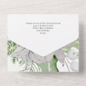 Mistletoe Elegant kerstKaart All In One Uitnodiging (Achterkant)