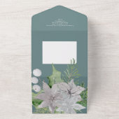 Mistletoe Elegant kerstKaart All In One Uitnodiging (Buitenkant)