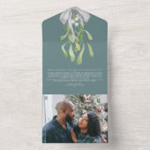 Mistletoe Elegant kerstKaart All In One Uitnodiging (Binnen)