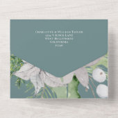 Mistletoe Elegant kerstKaart All In One Uitnodiging (Achterkant)