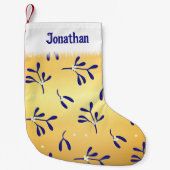 Mistletoe en bessen Stijlvol gepersonaliseerd Kleine Kerstsok (Voorkant)