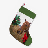 Mistletoe en bruine paardenboeg kleine kerstsok (Voorkant (Hangend))