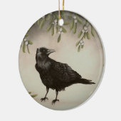 Mistletoe en Crow Ceramic Ornament (Links)