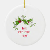 Mistletoe en Holly Golden Doodle Ornament (Achterkant)