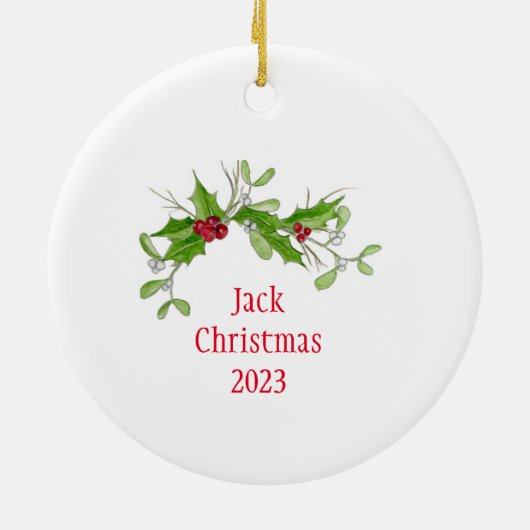 Mistletoe en Holly Golden Doodle Ornament (Achterkant)