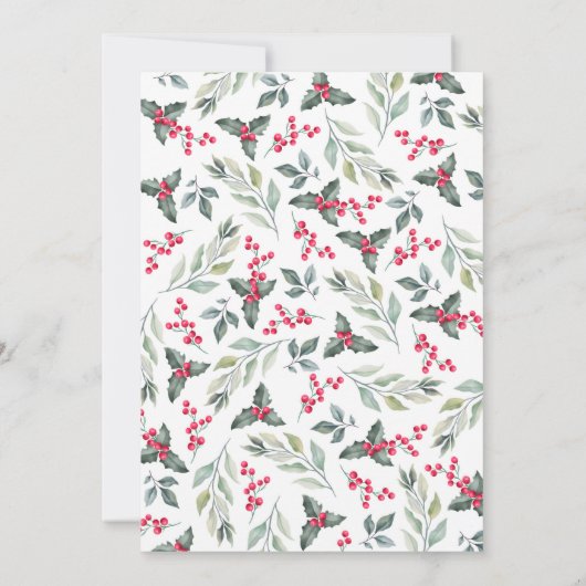 Mistletoe en Holly kerstfeest Kaart (Achterkant)