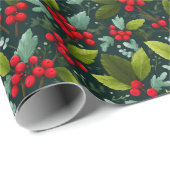 Mistletoe en Holly vertrekken Cadeaupapier (Rol Hoek)
