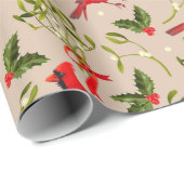 mistletoe en kardinalen cadeaupapier (Rol Hoek)