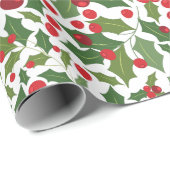 Mistletoe en kerst met Berries Cadeaupapier (Rol Hoek)