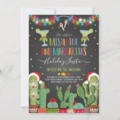 Mistletoe en Margaritas Holiday Party Invitation Kaart (Voorkant)