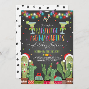 Mistletoe en Margaritas Holiday Party Invitation Kaart
