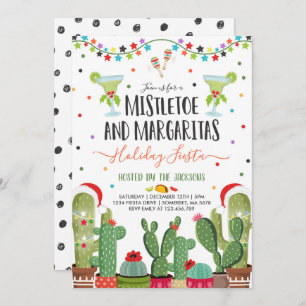 Mistletoe en Margaritas Holiday Party Invitation Kaart