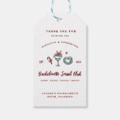 Mistletoe en Margaritas | Kerst Bachelorette Cadeaulabel (Voorkant)