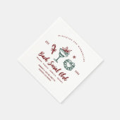 Mistletoe en Margaritas | Kerst Bachelorette Servet (Hoek)