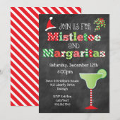 Mistletoe en Margaritas Kerstparty Kaart (Voorkant / Achterkant)