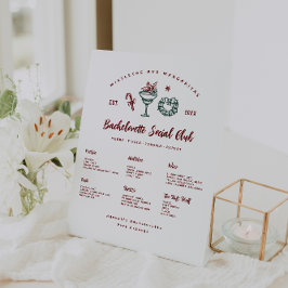 Mistletoe en Margaritas | kerstvrijgezellenfeest Reclamebord Met Voetstuk