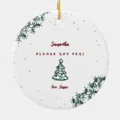 Mistletoe en Margaritas | Wees mijn bruidsmeisje Keramisch Ornament (Achterkant)