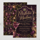 Mistletoe en Martini Feestelijke Party Kaart (Voorkant / Achterkant)