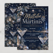 Mistletoe en Martini Kerstfeest Kaart (Voorkant / Achterkant)