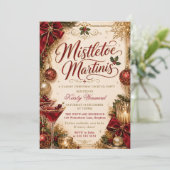 Mistletoe en Martini Kerstfeest Kaart (Staand voorkant)